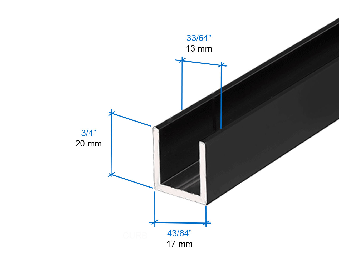 SHS 1/2″ Fixed Panel Shower Door Deep U-Channel – 95″ SDDC12